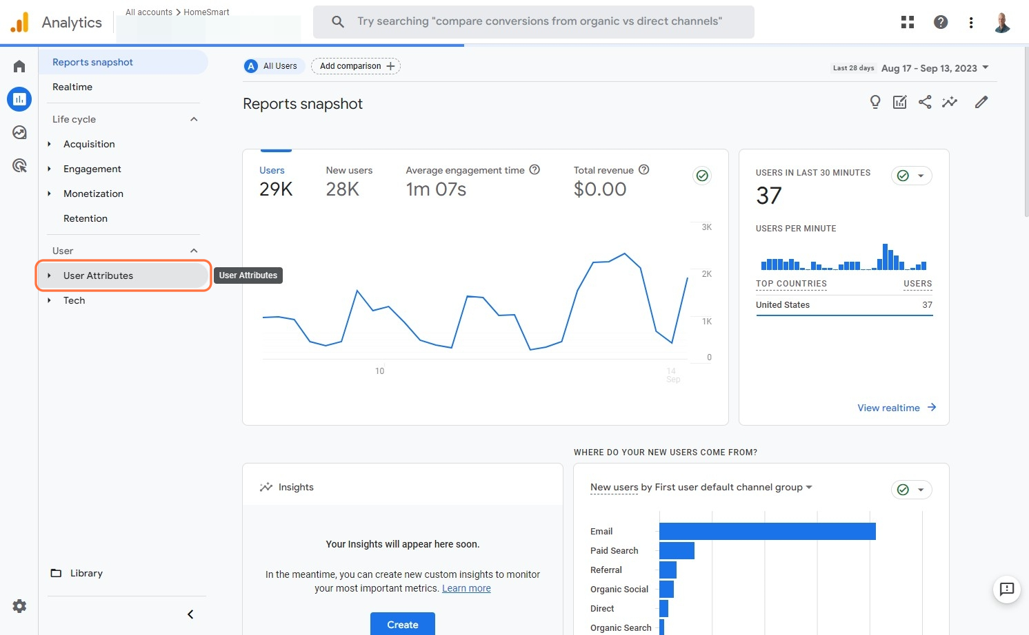 How to grow your business with Google Analytics_Click on User Attributes